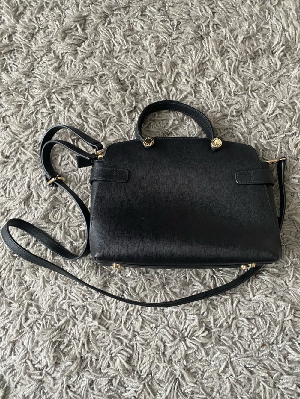 Furla Black Leather Mini Crossbody with Gold Hardware - Picture 2 of 8